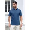 imageMAGCOMSEN Mens Polo Shirt Quick Dry Performance Short Sleeve Tactical Shirts Pique Jersey Golf ShirtBlue Grey