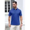imageMAGCOMSEN Mens Polo Shirt Quick Dry Performance Short Sleeve Tactical Shirts Pique Jersey Golf ShirtColor Blue