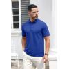imageMAGCOMSEN Mens Polo Shirt Quick Dry Performance Short Sleeve Tactical Shirts Pique Jersey Golf ShirtColor Blue