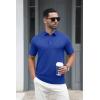 imageMAGCOMSEN Mens Polo Shirt Quick Dry Performance Short Sleeve Tactical Shirts Pique Jersey Golf ShirtColor Blue
