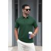 imageMAGCOMSEN Mens Polo Shirt Quick Dry Performance Short Sleeve Tactical Shirts Pique Jersey Golf ShirtDark Green