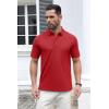 imageMAGCOMSEN Mens Polo Shirt Quick Dry Performance Short Sleeve Tactical Shirts Pique Jersey Golf ShirtTomato Red