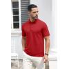 imageMAGCOMSEN Mens Polo Shirt Quick Dry Performance Short Sleeve Tactical Shirts Pique Jersey Golf ShirtTomato Red