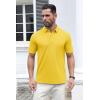 imageMAGCOMSEN Mens Polo Shirt Quick Dry Performance Short Sleeve Tactical Shirts Pique Jersey Golf ShirtYellow