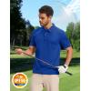 imageMAGCOMSEN Mens Polo Shirts Short Sleeve Athletic Tactical Casual Golf Shirts Dry Fit Moisture Wicking Collared ShirtColor Blue