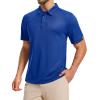 imageMAGCOMSEN Mens Polo Shirts Short Sleeve Athletic Tactical Casual Golf Shirts Dry Fit Moisture Wicking Collared ShirtColor Blue