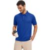 imageMAGCOMSEN Mens Polo Shirts Short Sleeve Athletic Tactical Casual Golf Shirts Dry Fit Moisture Wicking Collared ShirtColor Blue
