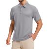 imageMAGCOMSEN Mens Polo Shirts Short Sleeve Athletic Tactical Casual Golf Shirts Dry Fit Moisture Wicking Collared ShirtLight Grey