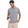 imageMAGCOMSEN Mens Polo Shirts Short Sleeve Athletic Tactical Casual Golf Shirts Dry Fit Moisture Wicking Collared ShirtLight Grey