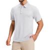 imageMAGCOMSEN Mens Polo Shirts Short Sleeve Athletic Tactical Casual Golf Shirts Dry Fit Moisture Wicking Collared ShirtWhite