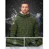 imageMAGCOMSEN Mens Puffer Jacket with Hood Fleece lined Warm Puffer Coats Water Resistant Down Jacket Zip Up Winter JacketsArmygreen
