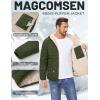imageMAGCOMSEN Mens Puffer Jacket with Hood Fleece lined Warm Puffer Coats Water Resistant Down Jacket Zip Up Winter JacketsArmygreen