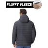 imageMAGCOMSEN Mens Puffer Jacket with Hood Fleece lined Warm Puffer Coats Water Resistant Down Jacket Zip Up Winter JacketsDark Grey