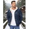 imageMAGCOMSEN Mens Puffer Jacket with Hood Fleece lined Warm Puffer Coats Water Resistant Down Jacket Zip Up Winter JacketsNavy