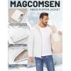 imageMAGCOMSEN Mens Puffer Jacket with Hood Fleece lined Warm Puffer Coats Water Resistant Down Jacket Zip Up Winter JacketsWhite