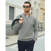 imageMAGCOMSEN Mens Quarter Zip Pullover Lightweight Mock Neck Polo Sweater Long Sleeve Warm Fall Winter Pullover SweatersLight Grey