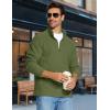imageMAGCOMSEN Mens Quarter Zip Pullover Polar Fleece Sweatshirt Casual Long Sleeve Shirts for Men Winter Fall ThermalArmy Green