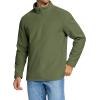 imageMAGCOMSEN Mens Quarter Zip Pullover Polar Fleece Sweatshirt Casual Long Sleeve Shirts for Men Winter Fall ThermalArmy Green