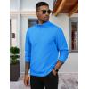 imageMAGCOMSEN Mens Quarter Zip Pullover Polar Fleece Sweatshirt Casual Long Sleeve Shirts for Men Winter Fall ThermalAzure Blue