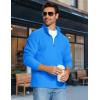 imageMAGCOMSEN Mens Quarter Zip Pullover Polar Fleece Sweatshirt Casual Long Sleeve Shirts for Men Winter Fall ThermalAzure Blue