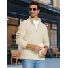 imageMAGCOMSEN Mens Quarter Zip Pullover Polar Fleece Sweatshirt Casual Long Sleeve Shirts for Men Winter Fall ThermalBeige