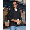 imageMAGCOMSEN Mens Quarter Zip Pullover Polar Fleece Sweatshirt Casual Long Sleeve Shirts for Men Winter Fall ThermalBlack