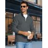 imageMAGCOMSEN Mens Quarter Zip Pullover Polar Fleece Sweatshirt Casual Long Sleeve Shirts for Men Winter Fall ThermalDark Grey