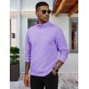 imageMAGCOMSEN Mens Quarter Zip Pullover Polar Fleece Sweatshirt Casual Long Sleeve Shirts for Men Winter Fall ThermalLight Purple