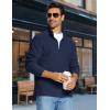 imageMAGCOMSEN Mens Quarter Zip Pullover Polar Fleece Sweatshirt Casual Long Sleeve Shirts for Men Winter Fall ThermalNavy