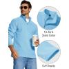 imageMAGCOMSEN Mens Quarter Zip Pullover Polar Fleece Sweatshirt Casual Long Sleeve Shirts for Men Winter Fall ThermalWater Blue