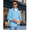 imageMAGCOMSEN Mens Quarter Zip Pullover Polar Fleece Sweatshirt Casual Long Sleeve Shirts for Men Winter Fall ThermalWater Blue