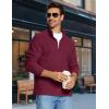 imageMAGCOMSEN Mens Quarter Zip Pullover Polar Fleece Sweatshirt Casual Long Sleeve Shirts for Men Winter Fall ThermalWine Red