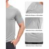 imageMAGCOMSEN Mens Rash Guard Short Sleeve UPF 50 Sun UV Quick Dry Shirts Workout Swim Running Athletic TShirtLightgrey