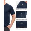 imageMAGCOMSEN Mens Rash Guard Short Sleeve UPF 50 Sun UV Quick Dry Shirts Workout Swim Running Athletic TShirtNavy