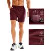 imageMAGCOMSEN Mens Running Shorts 5quot Quick Dry Lightweight Hiking Shorts with Pockets for Workout Athletic Gym07wine Red