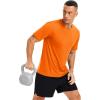 imageMAGCOMSEN Mens Short Sleeve UPF 50 Shirts Quick Dry Athletic Swim Tshirt Running Workout Gym Hiking Fishing Rash GuardFlorange