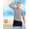imageMAGCOMSEN Mens Short Sleeve UPF 50 Shirts Quick Dry Athletic Swim Tshirt Running Workout Gym Hiking Fishing Rash GuardLightgray