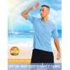 imageMAGCOMSEN Mens Short Sleeve UPF 50 Shirts Quick Dry Athletic Swim Tshirt Running Workout Gym Hiking Fishing Rash GuardSkyblue