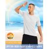 imageMAGCOMSEN Mens Short Sleeve UPF 50 Shirts Quick Dry Athletic Swim Tshirt Running Workout Gym Hiking Fishing Rash GuardWhite