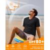 imageMAGCOMSEN Mens Short Sleeve UPF 50 Sun Protection Shirts Quick Dry Athletic TShirt Hiking Running Swimming Rash GuardBlack