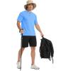 imageMAGCOMSEN Mens Short Sleeve UPF 50 Sun Protection Shirts Quick Dry Athletic TShirt Hiking Running Swimming Rash GuardBlue