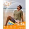 imageMAGCOMSEN Mens Short Sleeve UPF 50 Sun Protection Shirts Quick Dry Athletic TShirt Hiking Running Swimming Rash GuardDull Cyan