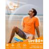 imageMAGCOMSEN Mens Short Sleeve UPF 50 Sun Protection Shirts Quick Dry Athletic TShirt Hiking Running Swimming Rash GuardFl Orange