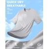 imageMAGCOMSEN Mens Short Sleeve UPF 50 Sun Protection Shirts Quick Dry Athletic TShirt Hiking Running Swimming Rash GuardLight Gray
