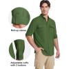 imageMAGCOMSEN Mens Sun Protection Fishing Shirts Long Sleeve UPF 50 Quick Dry Cooling Button Down Shirt for Hiking SafariArmy Green