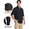 imageMAGCOMSEN Mens Sun Protection Fishing Shirts Long Sleeve UPF 50 Quick Dry Cooling Button Down Shirt for Hiking SafariBlack