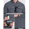 imageMAGCOMSEN Mens Sun Protection Fishing Shirts Long Sleeve UPF 50 Quick Dry Cooling Button Down Shirt for Hiking SafariDark Grey
