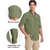 imageMAGCOMSEN Mens Sun Protection Fishing Shirts Long Sleeve UPF 50 Quick Dry Cooling Button Down Shirt for Hiking SafariLight Green