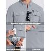 imageMAGCOMSEN Mens Sun Protection Fishing Shirts Long Sleeve UPF 50 Quick Dry Cooling Button Down Shirt for Hiking SafariLight Grey