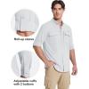 imageMAGCOMSEN Mens Sun Protection Fishing Shirts Long Sleeve UPF 50 Quick Dry Cooling Button Down Shirt for Hiking SafariWhite